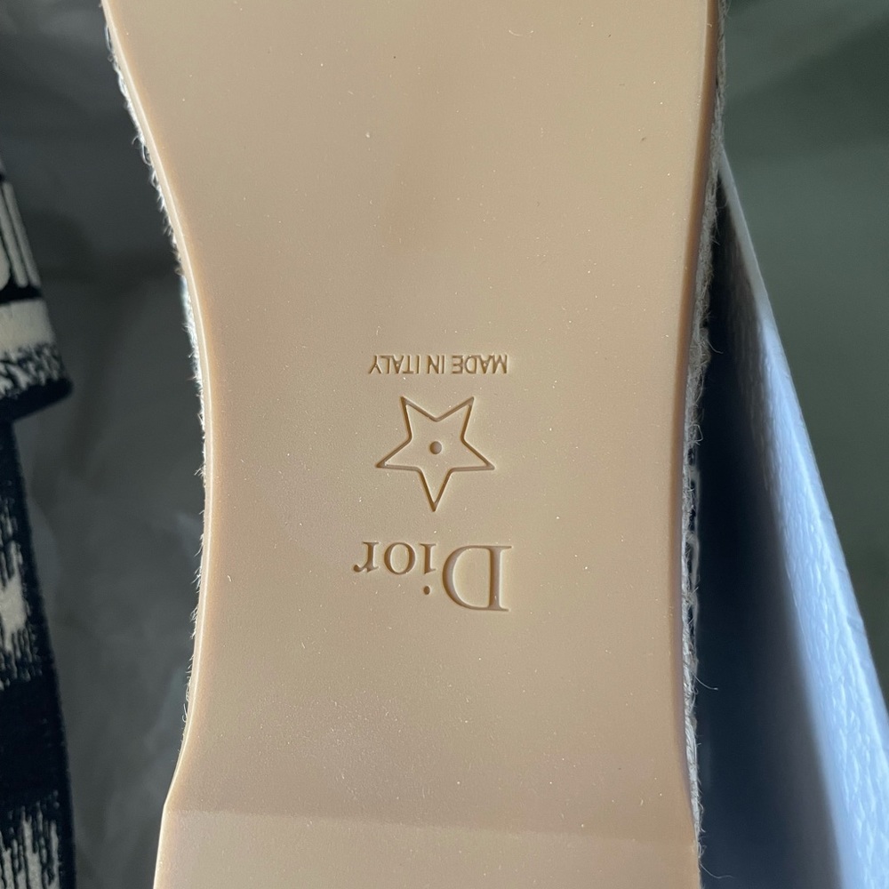 Christian Dior Granville denim blue white beige linen espadrilles flats sz 36 - Picture 10 of 12